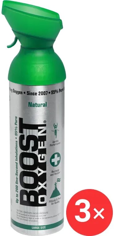 Boost Oxygen Doplňkový kyslík v plechovce Přírodní, velký, 3 × 9 l