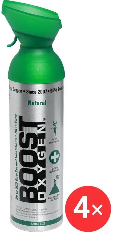 Boost Oxygen Doplňkový kyslík v plechovce Přírodní, velký, 4 × 9 l