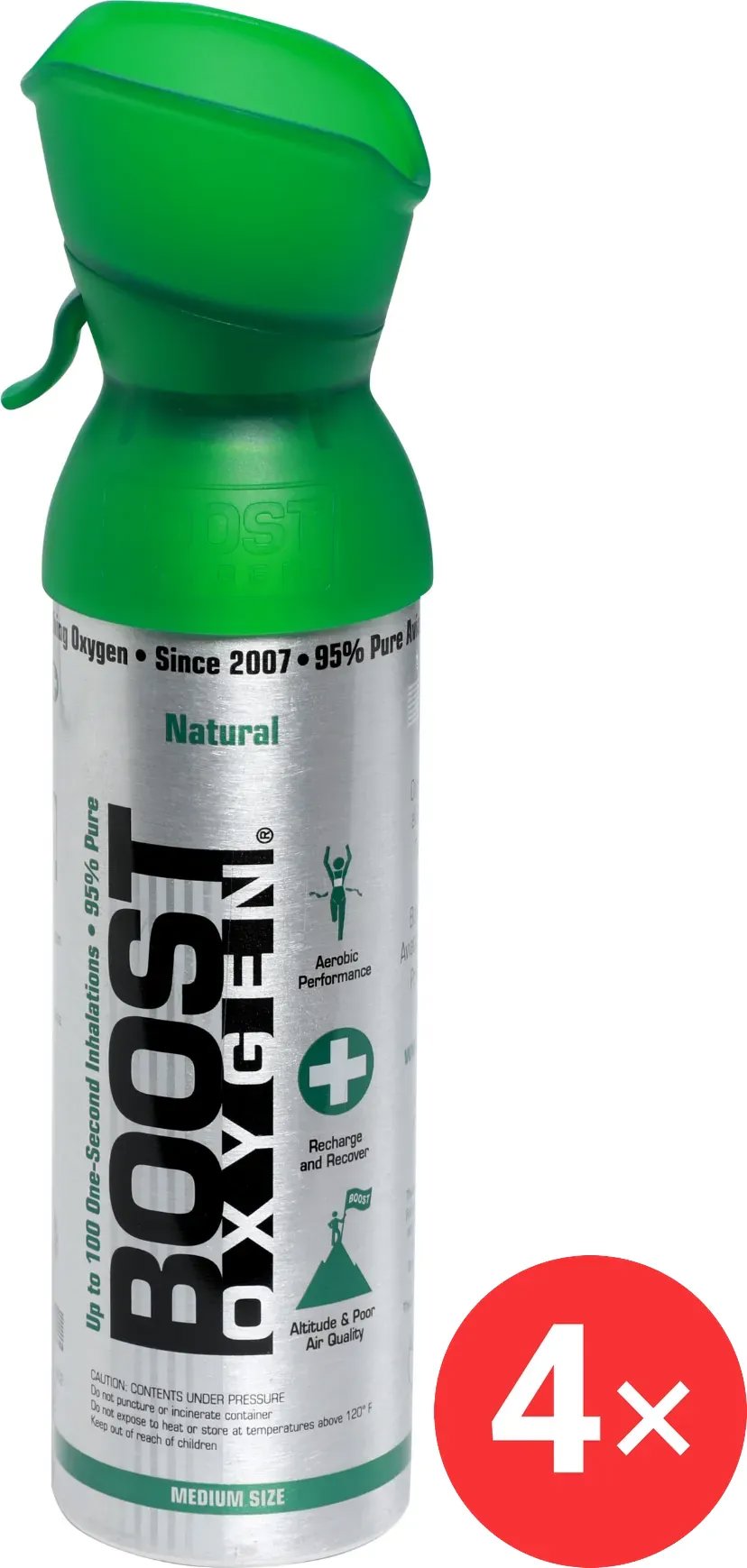 Boost Oxygen Doplňkový kyslík v plechovce Přírodní, střední, 4 × 5 l