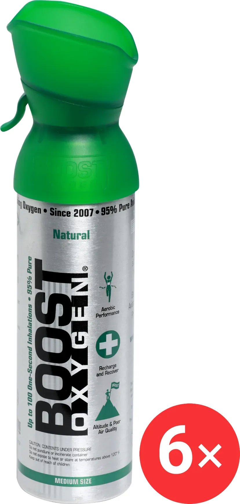 Boost Oxygen Doplňkový kyslík v plechovce Přírodní, střední, 6 × 5 l