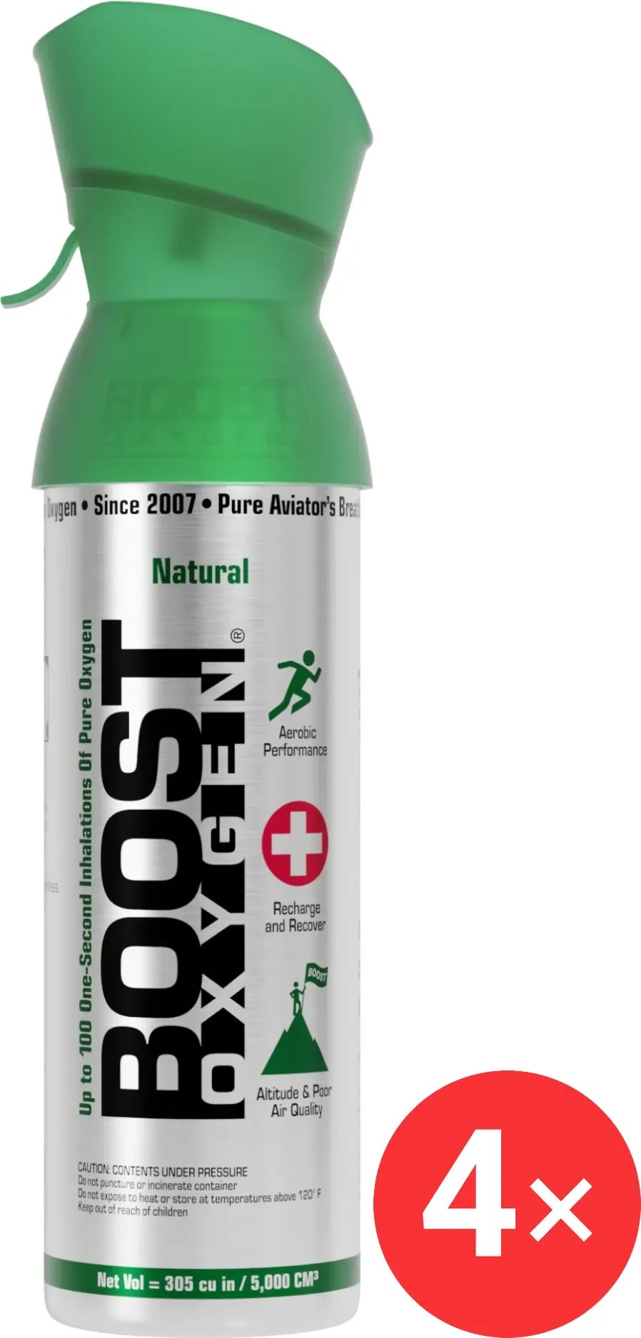 Boost Oxygen Doplňkový kyslík v plechovce Přírodní, malý, 4 × 3 l