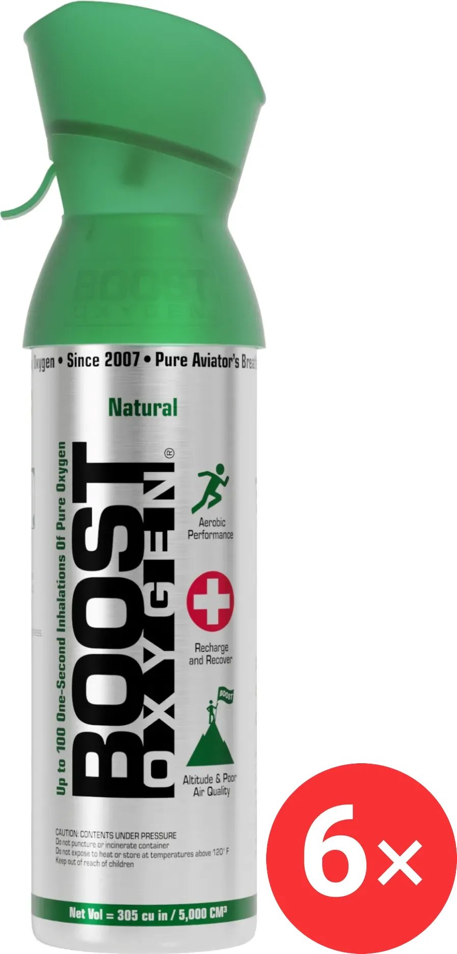 Boost Oxygen Doplňkový kyslík v plechovce Přírodní, malý, 6 × 3 l