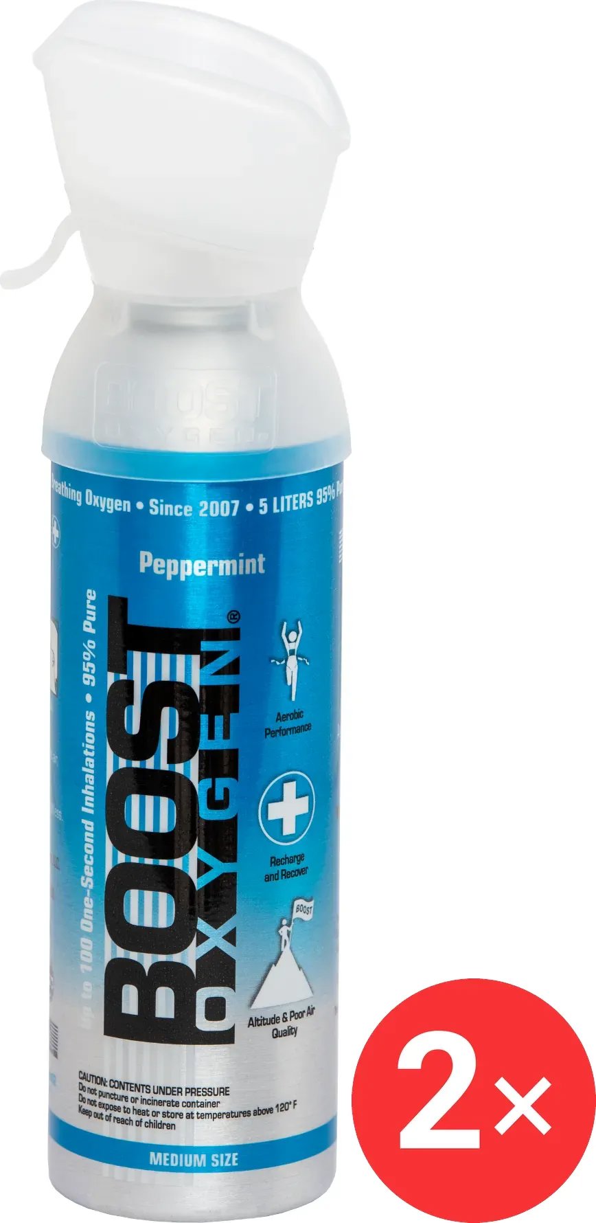 Boost Oxygen Doplňkový kyslík v plechovce Peppermint, střední, 2 × 5 l