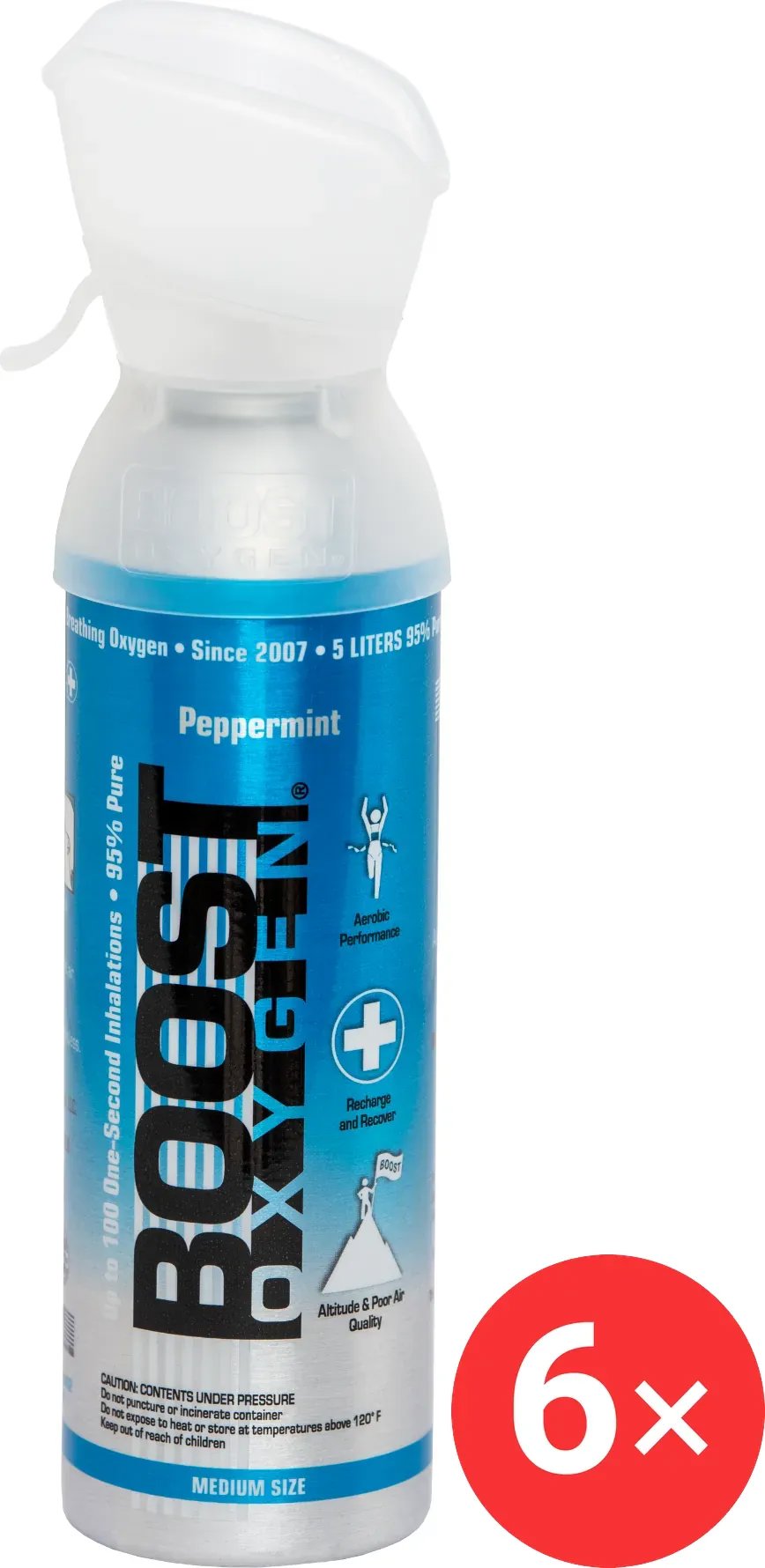 Boost Oxygen Doplňkový kyslík v plechovce Peppermint, střední, 6 × 5 l