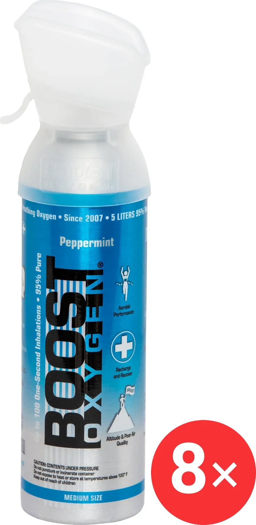 Boost Oxygen Doplňkový kyslík v plechovce Peppermint, střední, 8 × 5 l