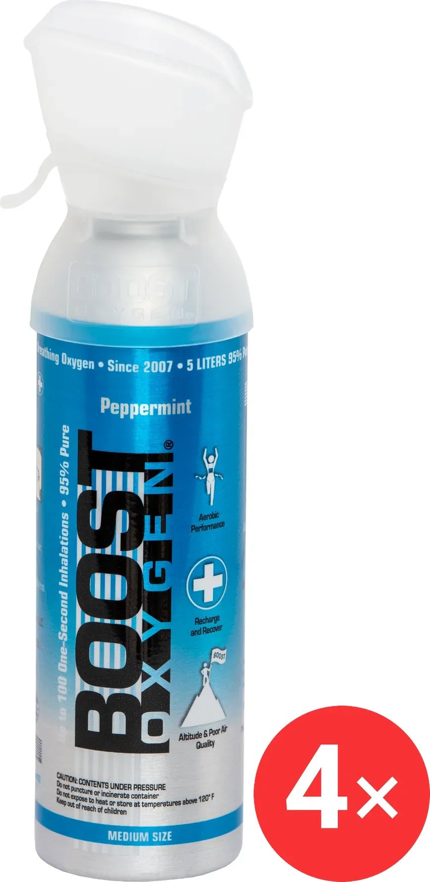 Boost Oxygen Doplňkový kyslík v plechovce Peppermint, malý, 4 × 3 l