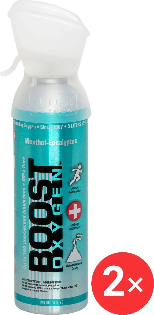 Boost Oxygen Doplňkový kyslík v plechovce Mentol Eukalyptus, střední, 2 × 5 l