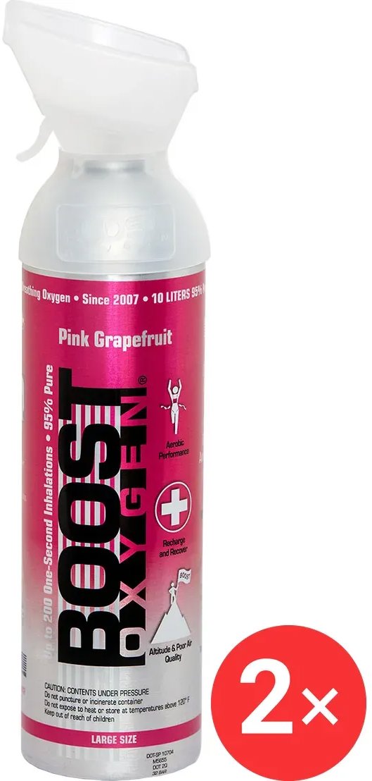 Boost Oxygen Doplňkový kyslík v plechovce Růžový Grapefruit, velký, 2 × 9 l