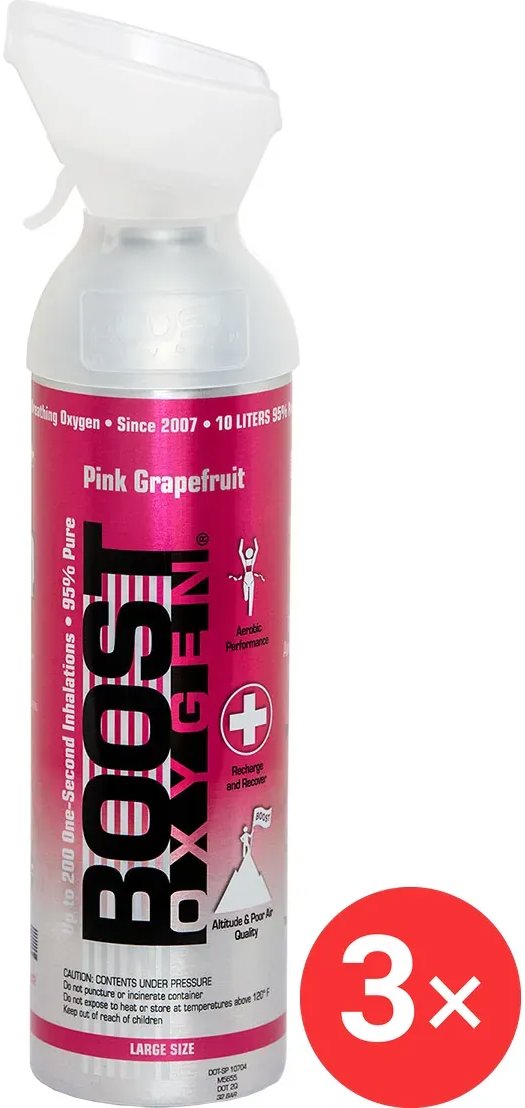 Boost Oxygen Doplňkový kyslík v plechovce Růžový Grapefruit, velký, 3 × 9 l