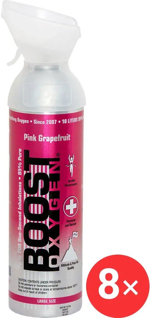 Boost Oxygen Doplňkový kyslík v plechovce Růžový Grapefruit, velký, 8 × 9 l