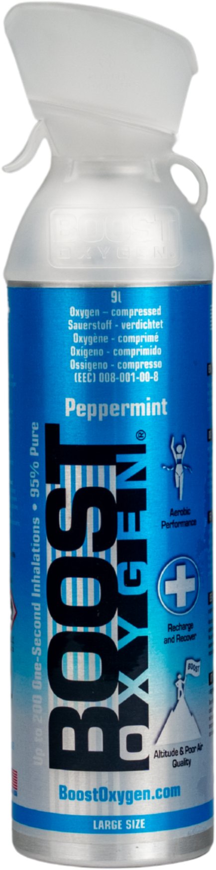 Boost Oxygen doplnkový kyslík v plechovke Peppermint, veľký, 12 × 9 l