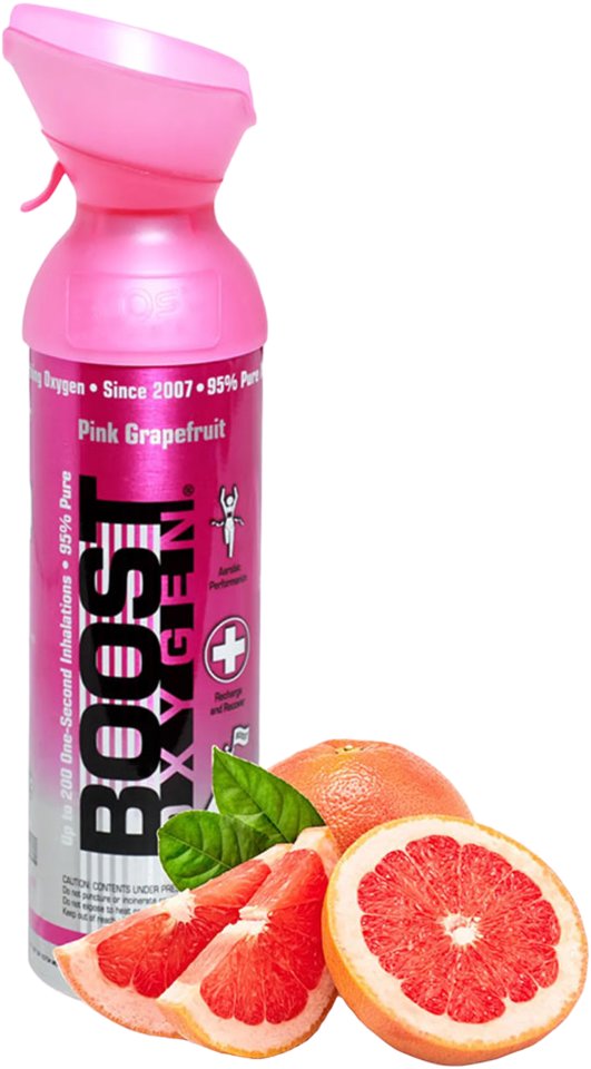 Boost Oxygen doplňkový kyslík v plechovce Růžový Grapefruit, velký, 12 × 9 l