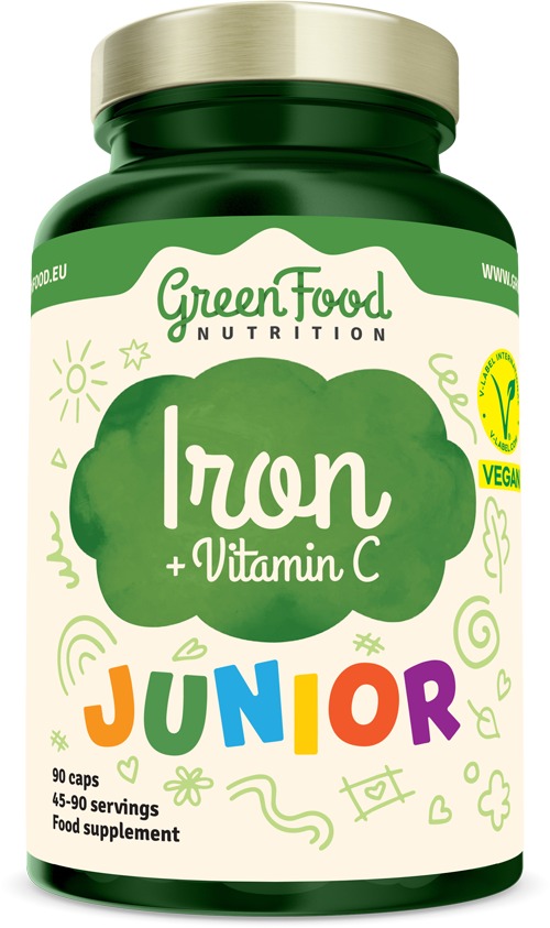 GreenFood Nutrition Junior Iron+Vitamín C 90 kapsúl