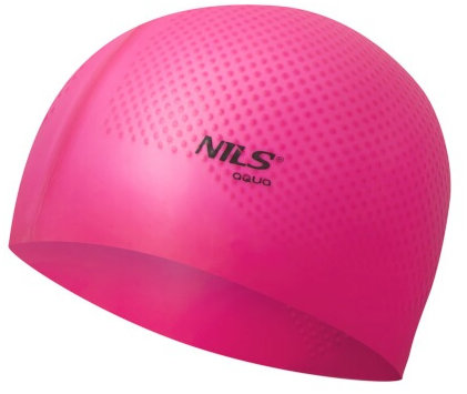 NILS Aqua Silikónová čiapka NQC Dots tmavoružová
