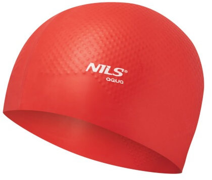 NILS Aqua Silikónová čiapka NQC Dots červená