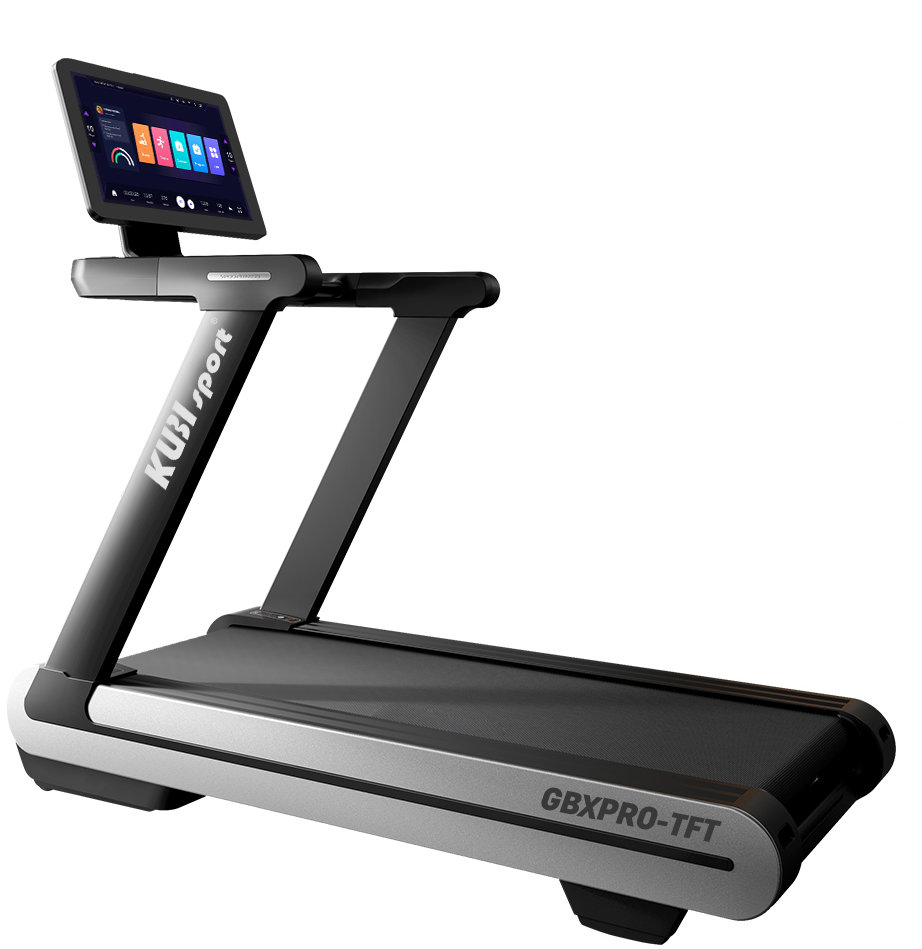 KUBIsport Běžecký pás s dotykovým displejem 21,5" (54 cm), extra velkým náklonem a bluetooth GBXPRO-