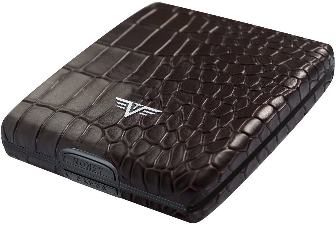 Tru Virtu Money & Cards Beluga – leather Croco Brown