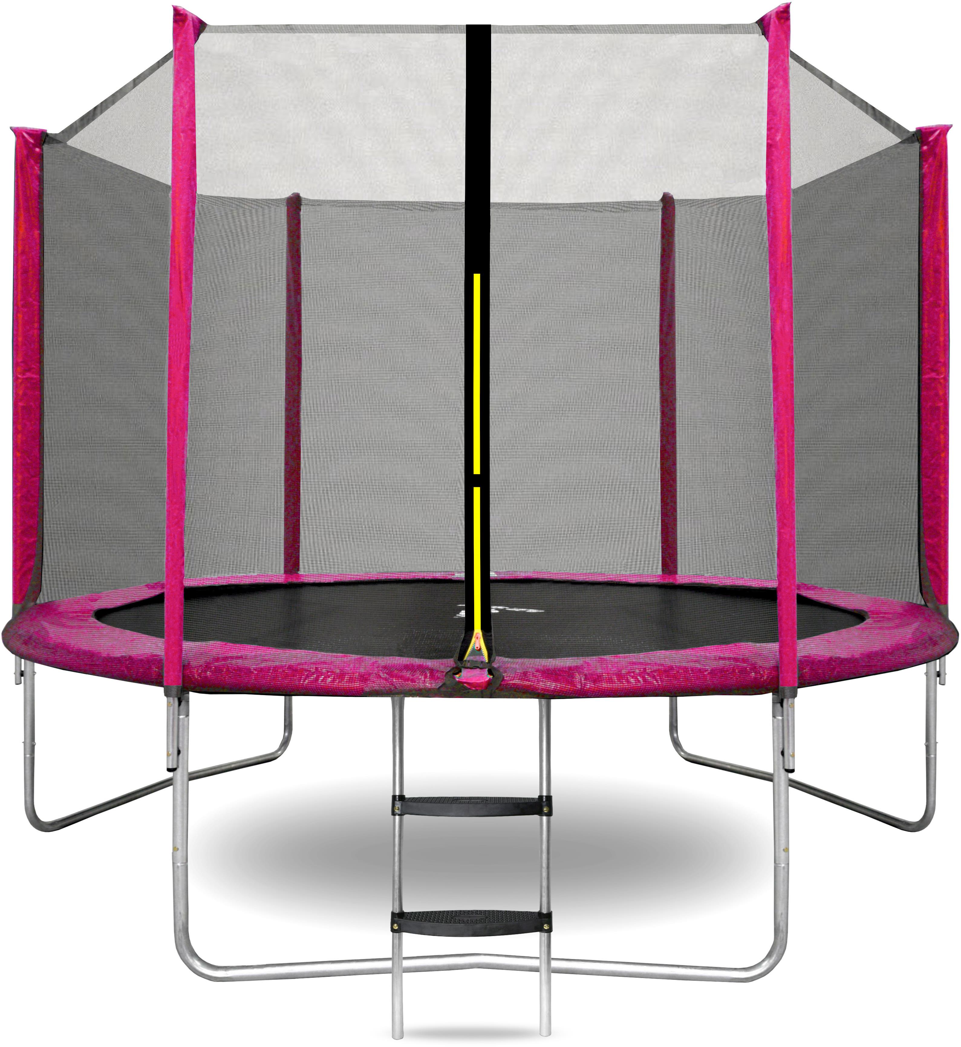 AGA Trampolína SPORT TOP 250 cm, ružová + ochranná sieť a rebrík