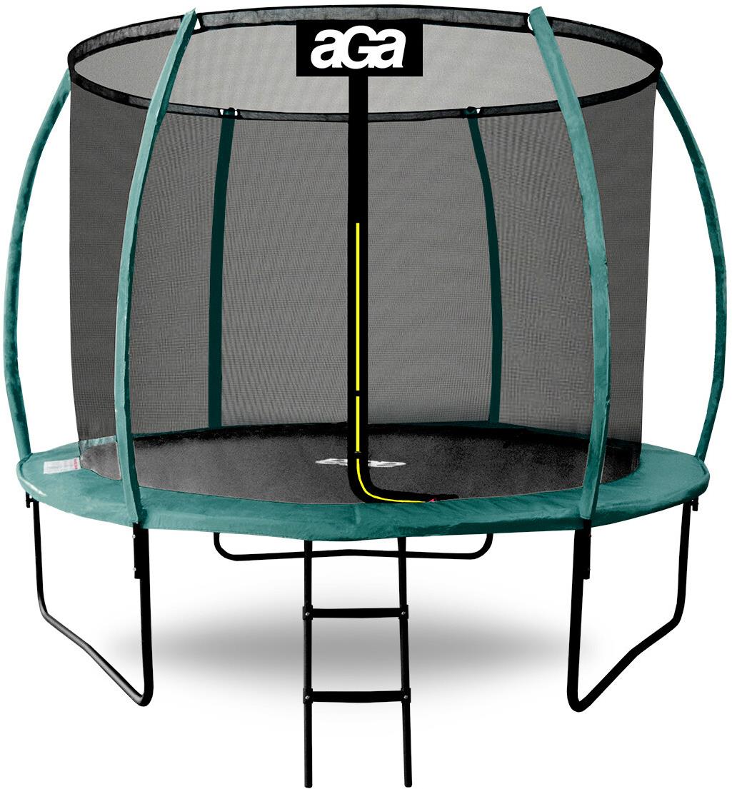 Aga SPORT EXCLUSIVE Trampolína 250 cm Tmavo zelená + ochranná sieť + rebrík