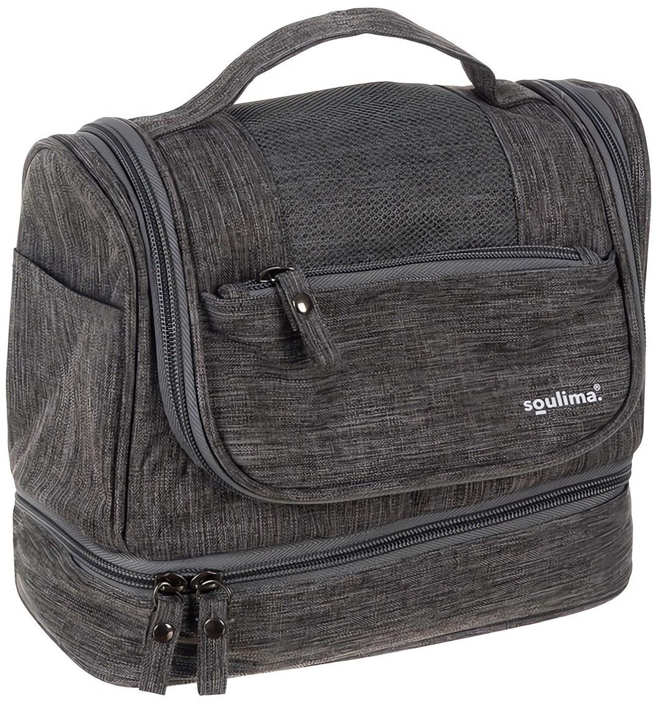 Soulima 23184 Cestovný organizér na kozmetiku závesný svetlo sivý