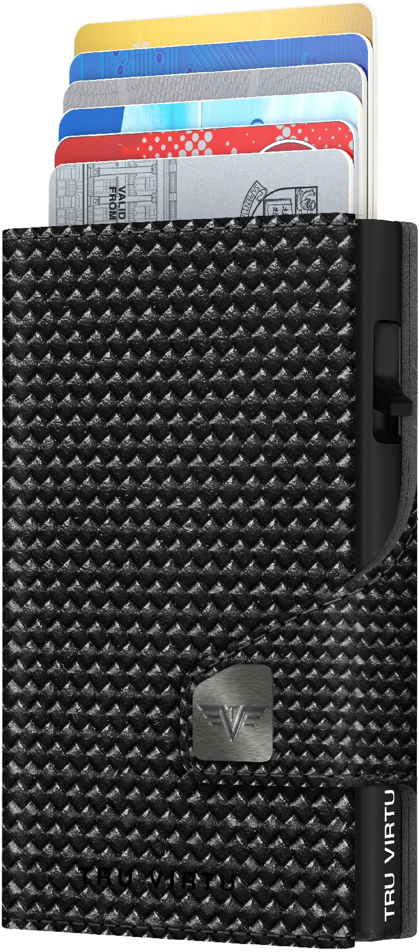 Tru Virtu Click & Slide Diagonal Carbon Black Peňaženka s vreckom na mince kožená