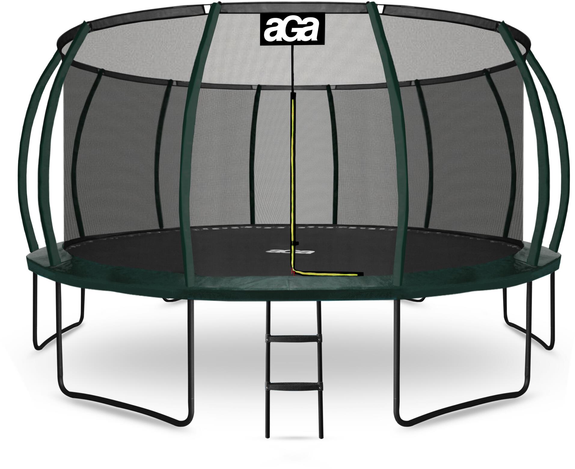 AGA Trampolína SPORT EXCLUSIVE 500 cm, tmavo zelená + ochranná sieť a rebrík