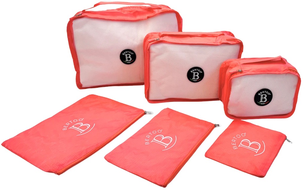 Bertoo Cestovné organizéry do kufra súprava 6 ks červené