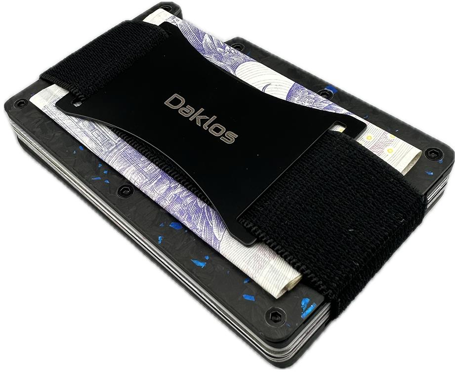 DAKLOS Carbon RFID karbónová mini peňaženka čiernomodrá