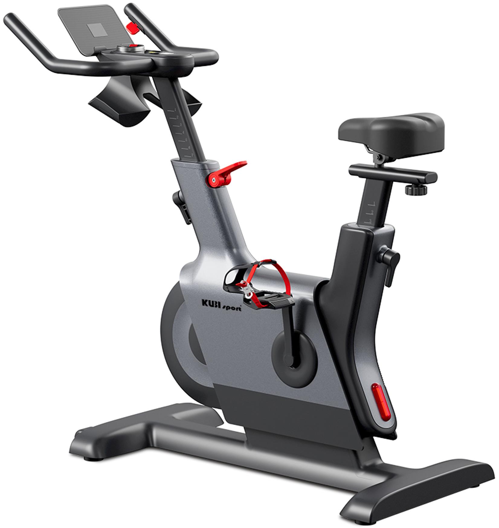 KUBIsport Magnetický cyklotrenažér BC91EK bezdrôtový, samonabíjací, Bluetooth, čierno-sivý