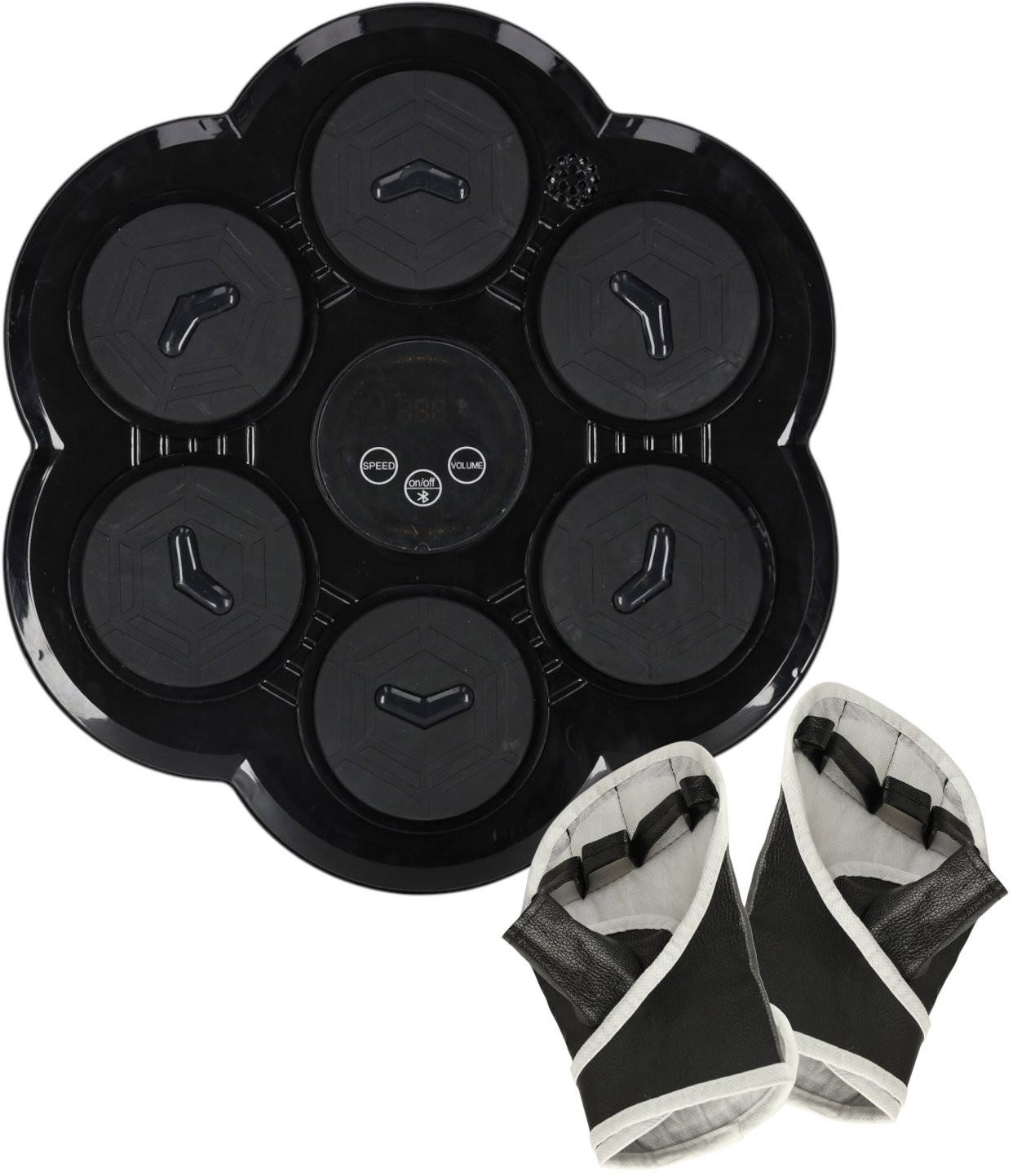 KIK KX3007 Elektronický boxovací nástěnný terč s rukavicemi, Bluetooth, černý