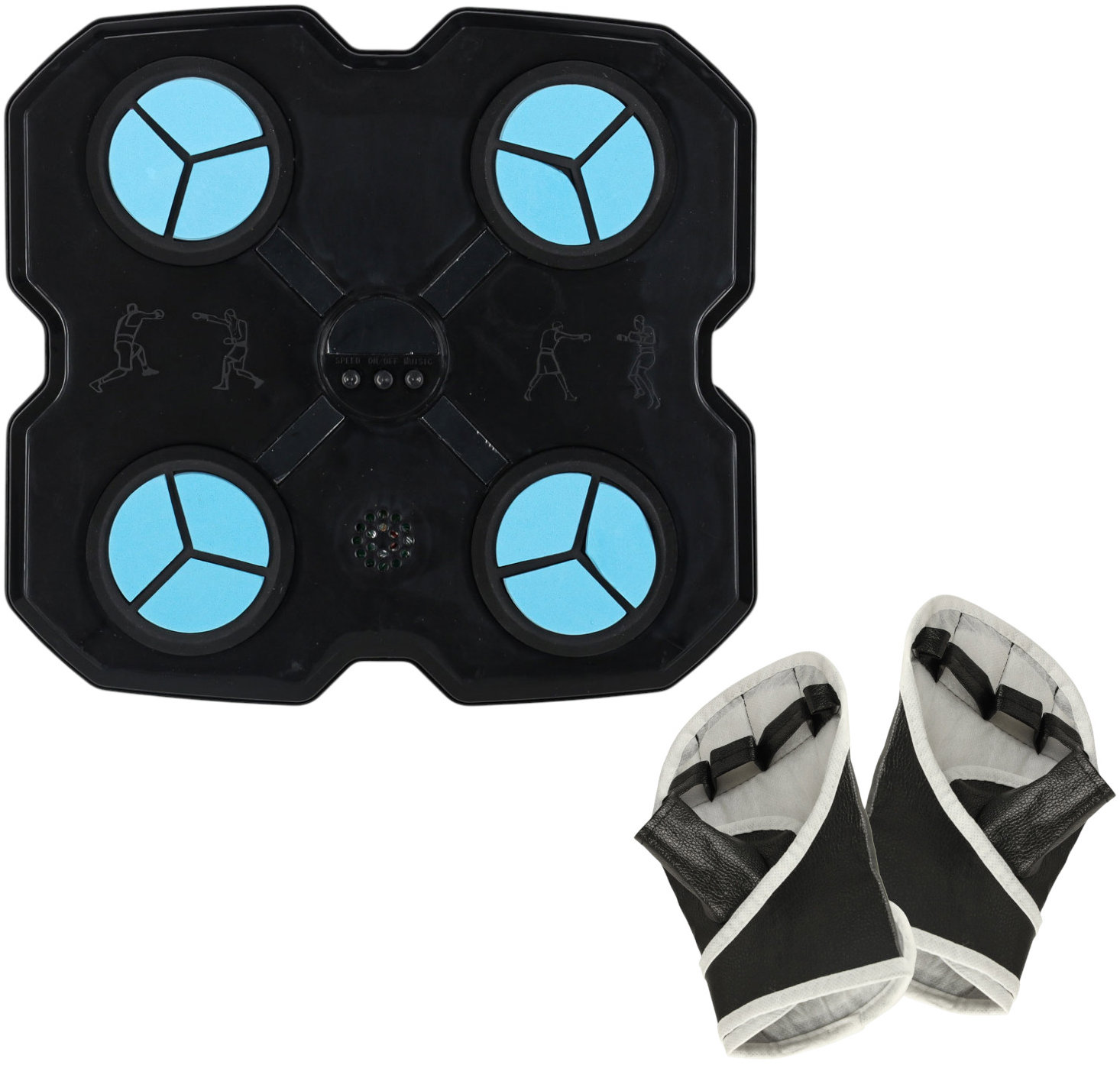 KIK KX3006 Elektronický boxovací nástěnný terč s rukavicemi, Bluetooth, černý
