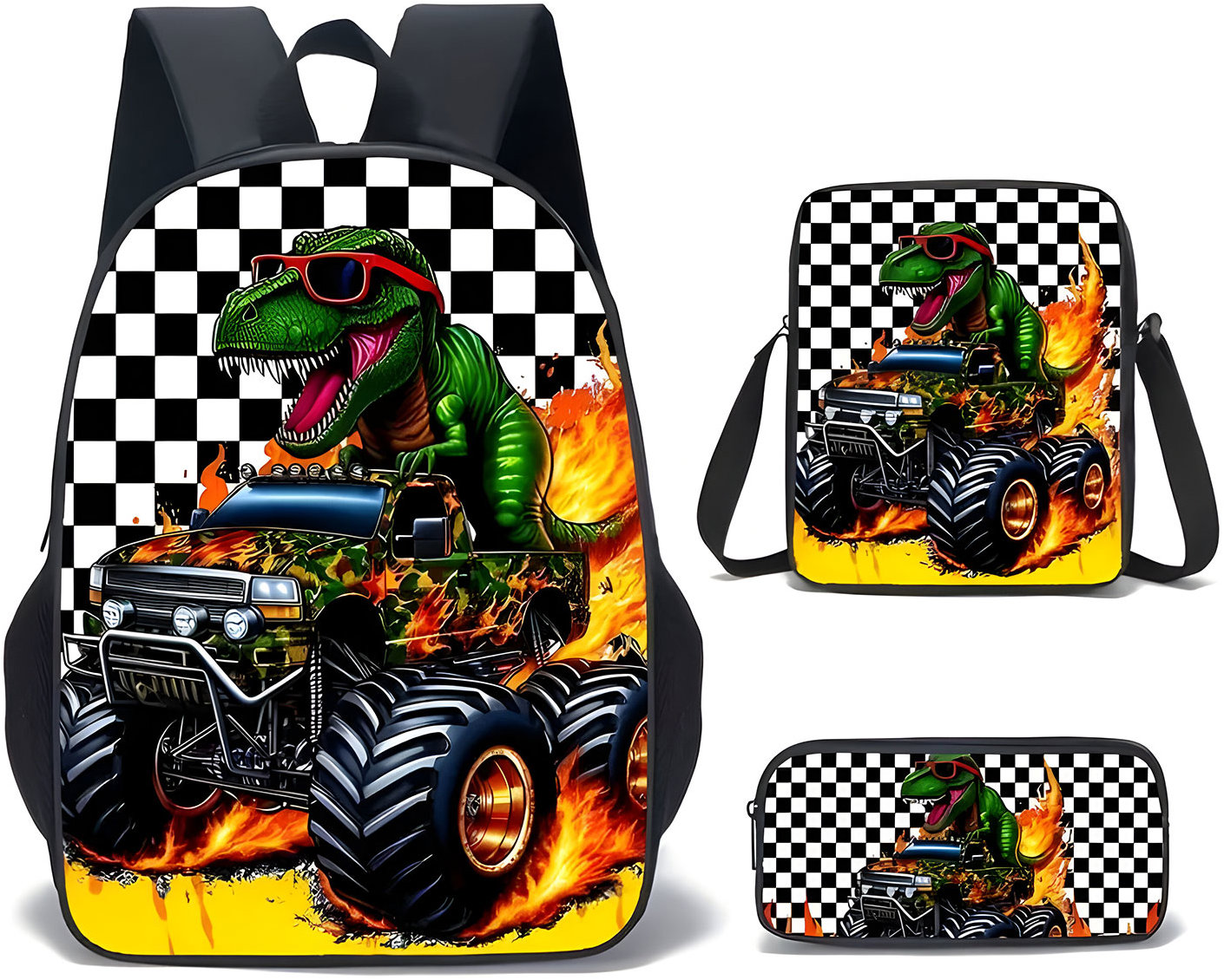 Excellent Školská sada 3 ks – Zelený dinosaurus