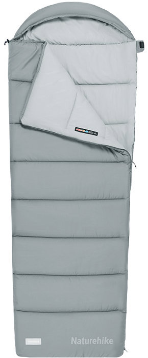 Naturehike Spací vak MS500 s kapucňou 2,2 kg, sivý, ľavý
