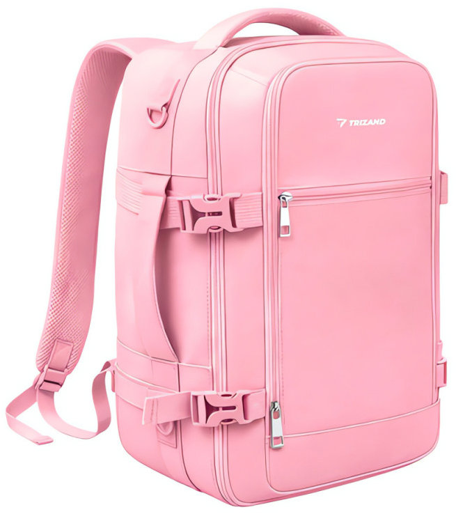 Trizand 27658 Cestovní batoh do letadla 20 l, 40 × 25 × 20 cm, růžový