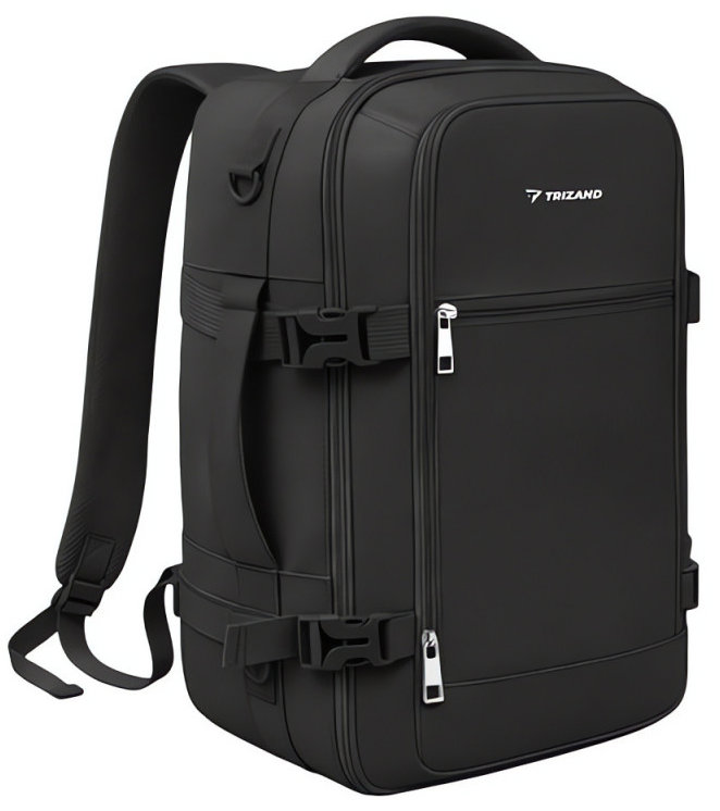 Trizand 27657 Cestovní batoh do letadla 20 l, 40 × 25 × 20 cm, černý