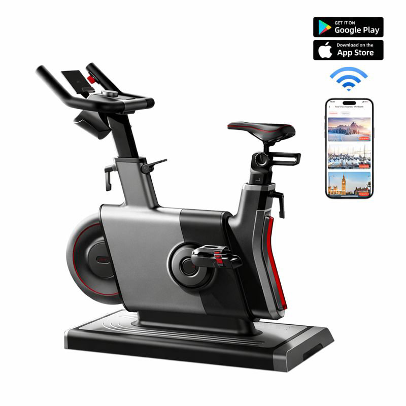 KUBIsport Elektromagnetický cyklotrenažér BCF7K s bluetooth černošedý