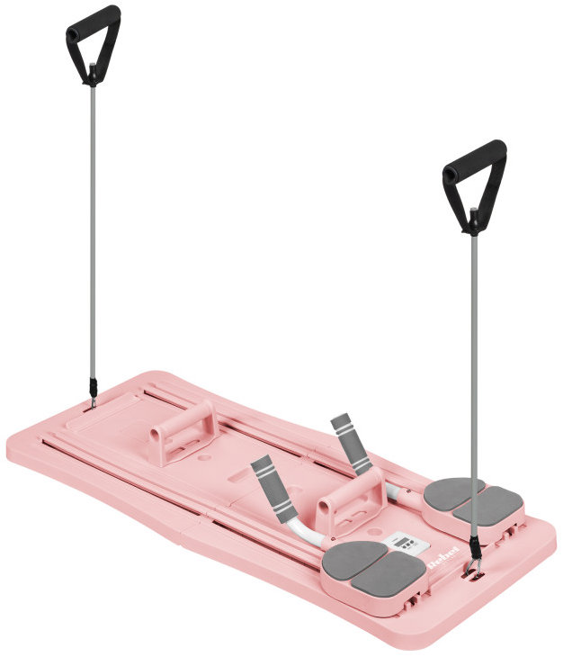 Rebel RBA-3069 Multifunkční pilates cvičící deska s expandéry 9v1, růžová