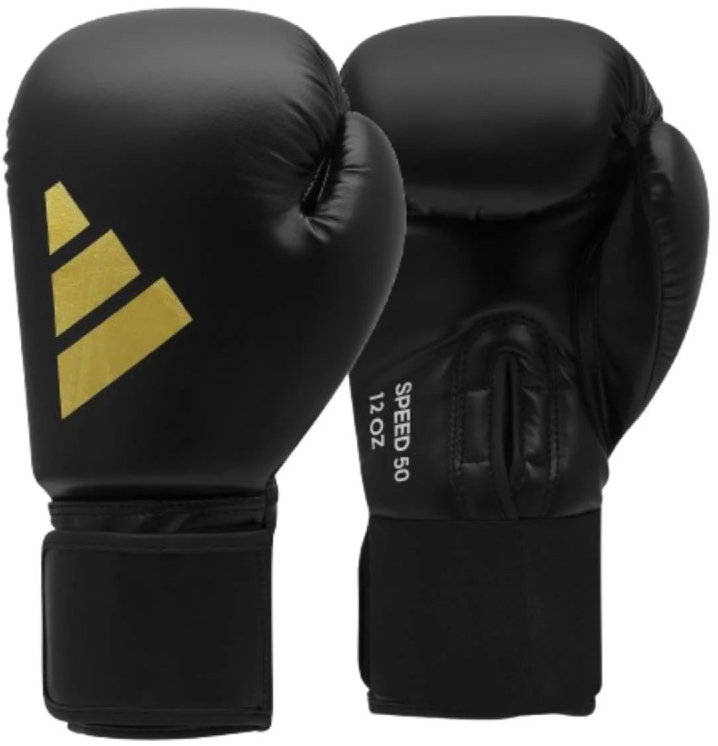 Adidas Boxerské rukavice Speed 50 – černo / zlaté – 10 oz