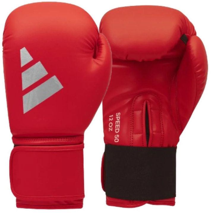 Adidas Boxerské rukavice Speed 50 – červeno / stříbrné – 10 oz