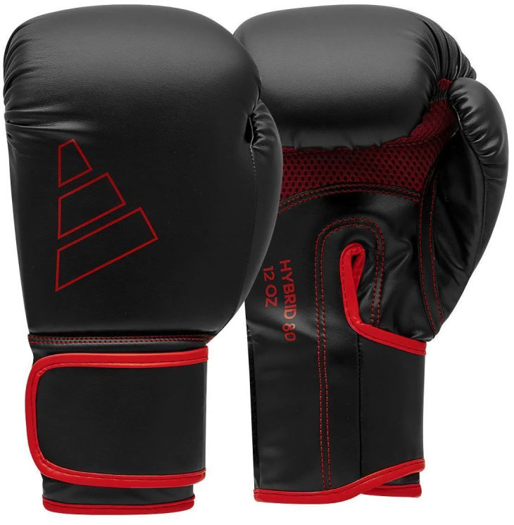 Adidas Boxerské rukavice Hybrid 80 – černo / červené – 14 oz