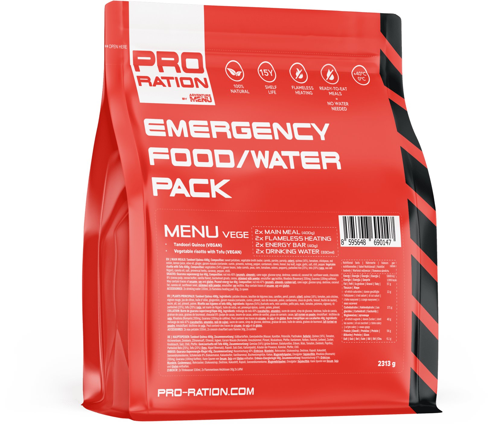 Adventure Menu Pro-Ration Emergency food pack menu VI