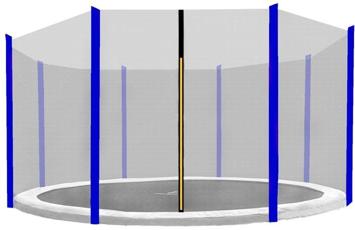 Aga Ochranná sieť 305 cm na 8 tyčí Black net/Blue
