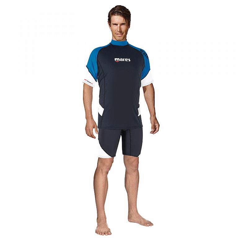 Mares Pánske lycrové tričko RASHGUARD LOOSE FIT, krátky rukáv XL modré