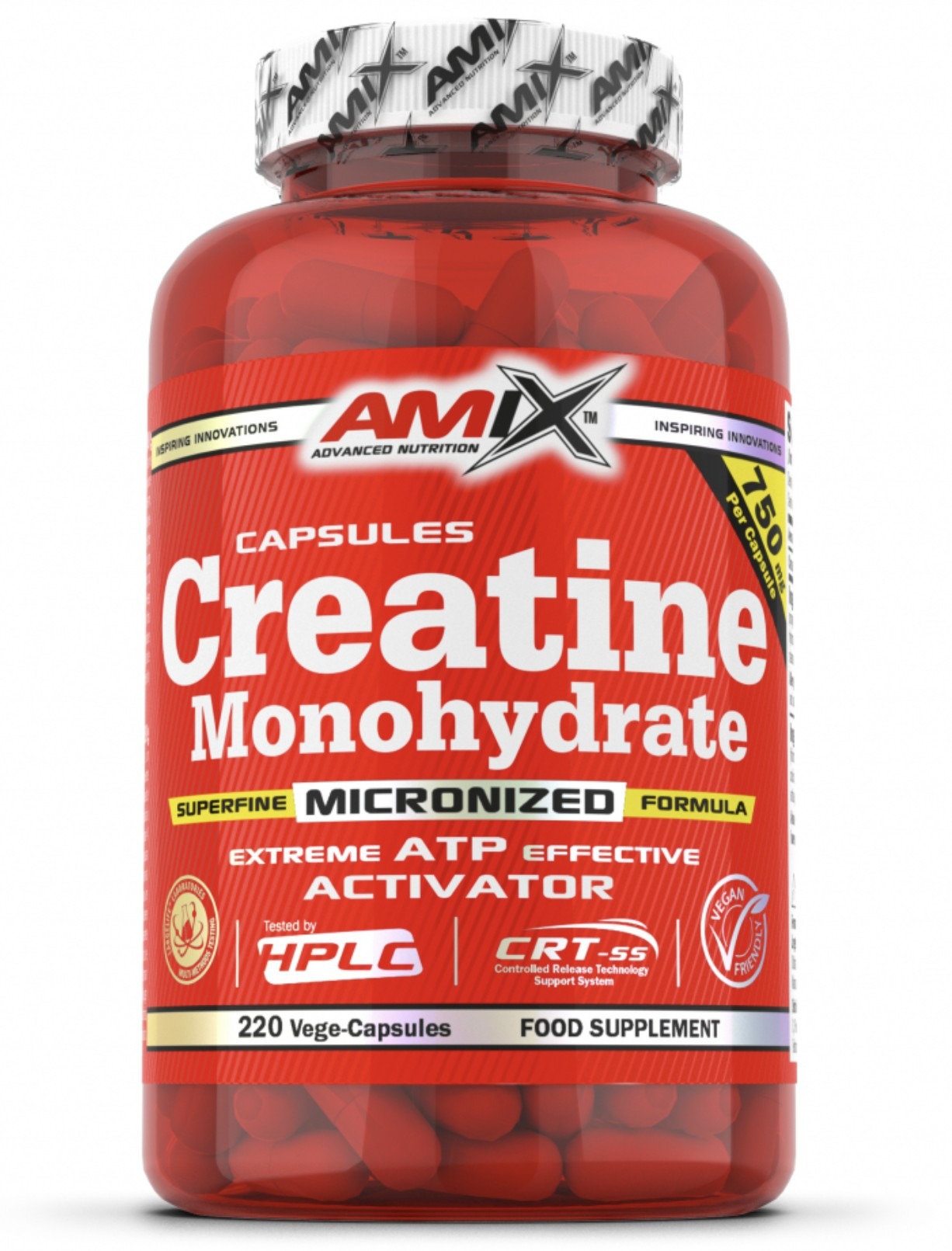 Amix Nutrition Creatine monohydrate, kapsuly, 220 kapsúl