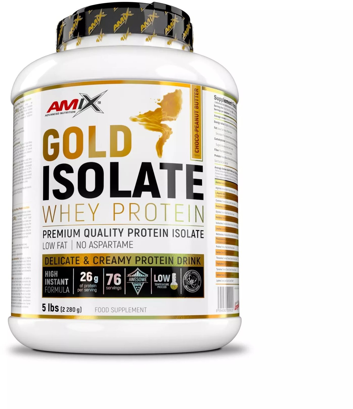 Amix Nutrition Gold Whey Protein Isolate 2280 g, Chocolate Peanut Butter