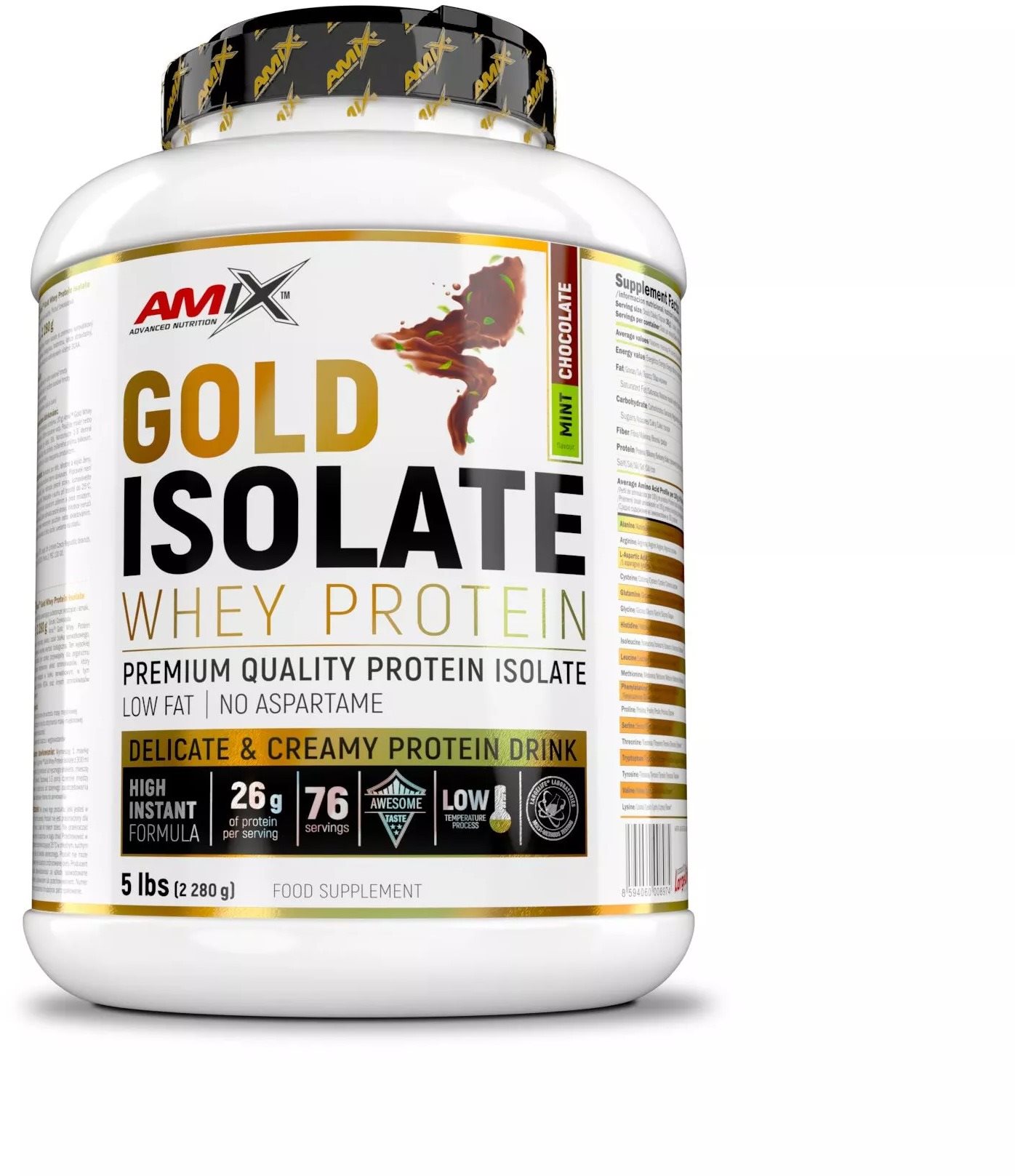 Amix Nutrition Gold Whey Protein Isolate 2280 g, Mint chocolate