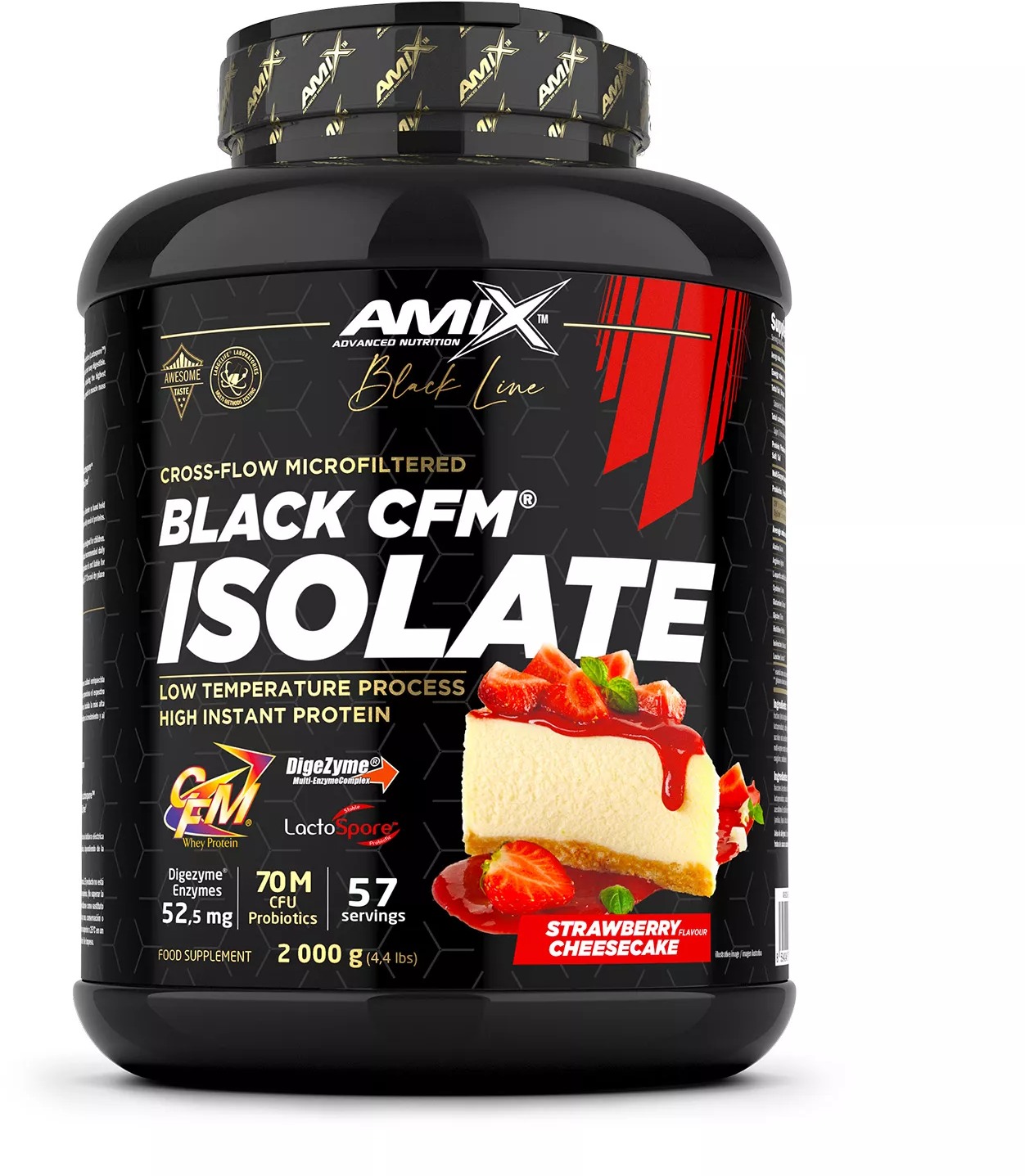 Amix Nutrition Black Line Black CFM® Isolate 2000 g, strawberry chees cake
