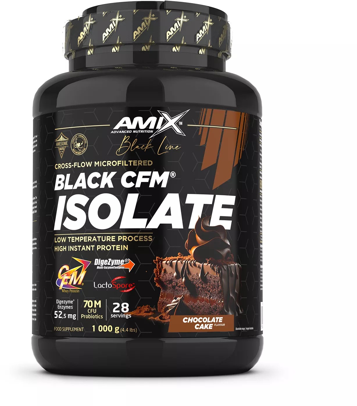 Amix Nutrition Black Line Black CFM® Isolate 1000 g, chocolate cake