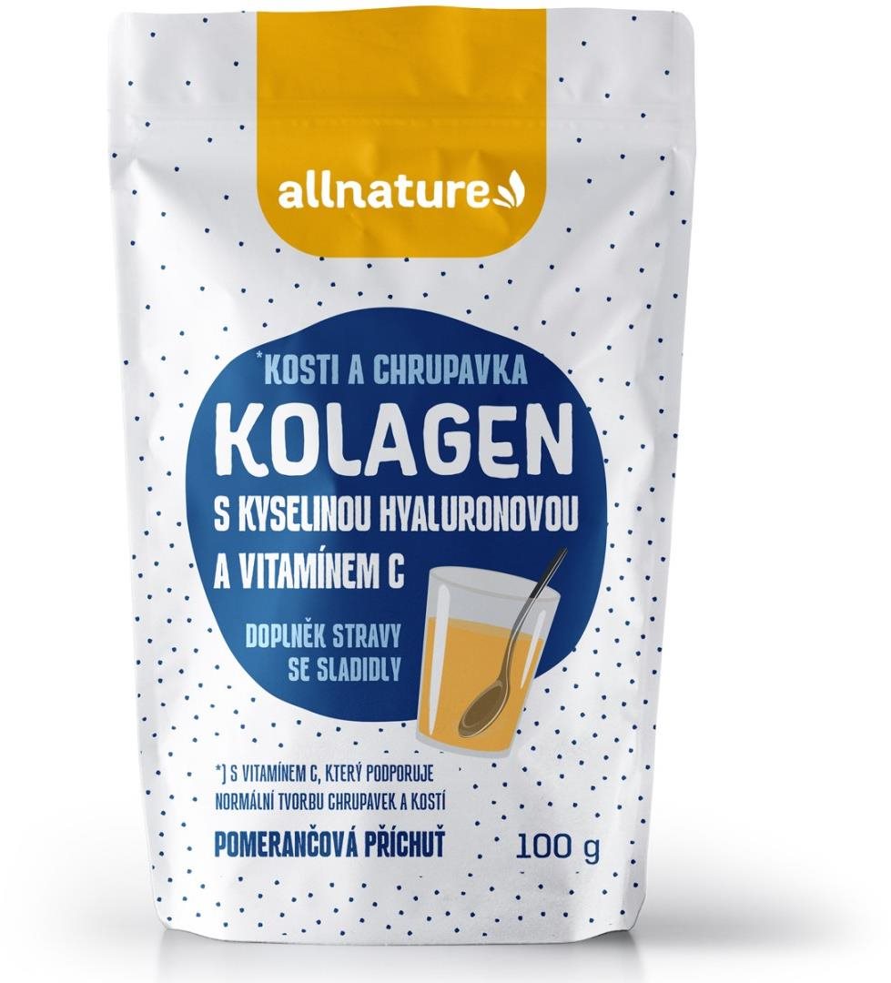 Allnature Kolagén s kyselinou hyalurónovou a vitamínom C 100 g pomaranč