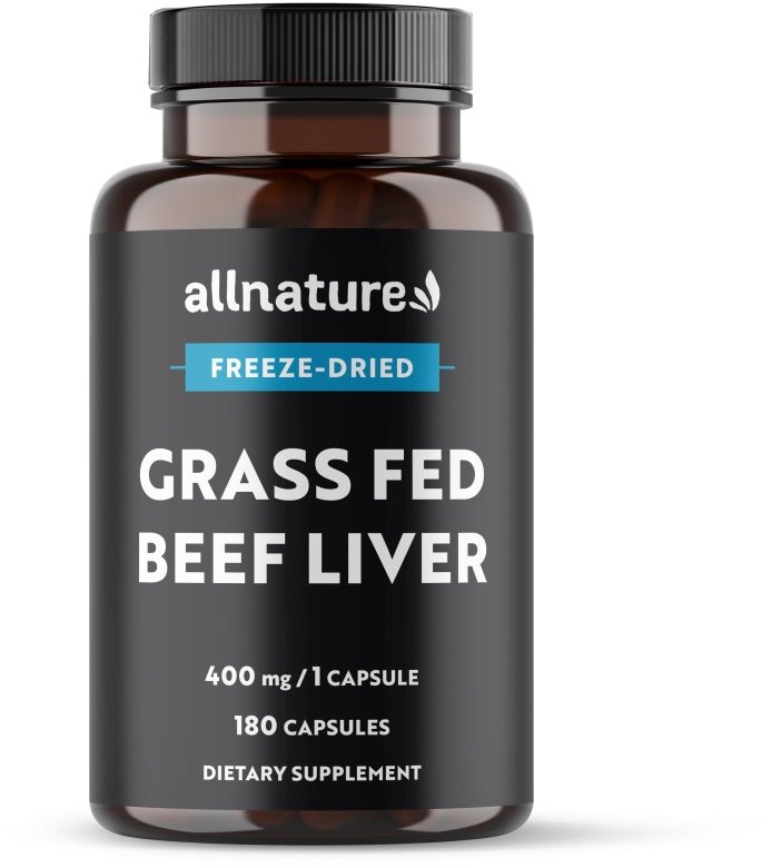 Allnature Grass Fed Beef Liver 400 mg 180 kapsúl